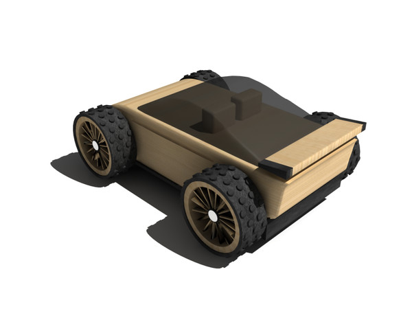 toy car 3d model - Black wooden toy car... by gile.073